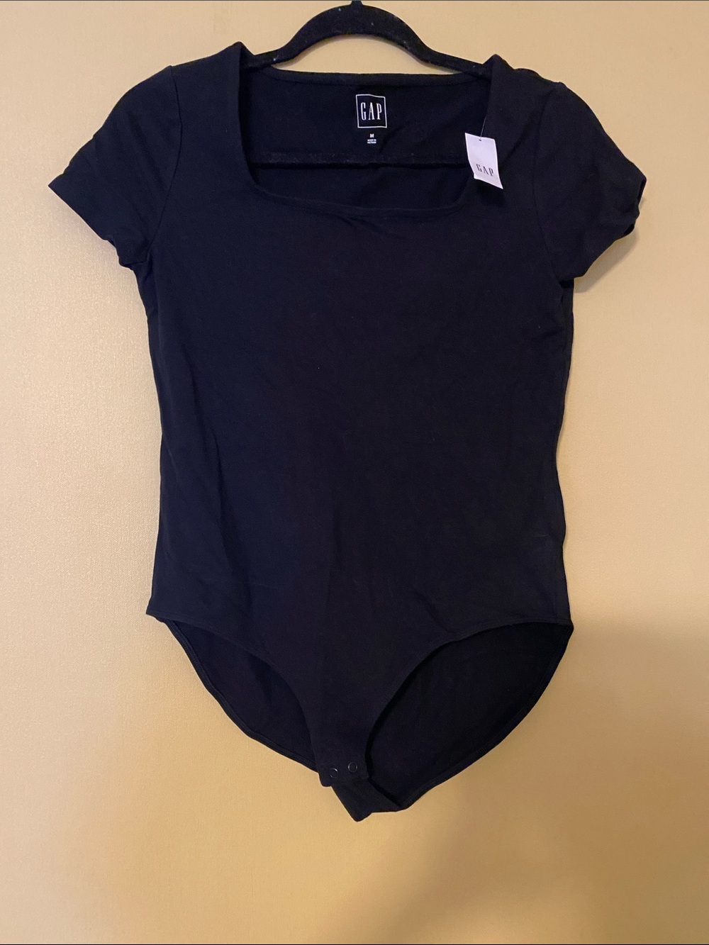 GAP Black Scoop Neck Short Sleeve Bodysuit